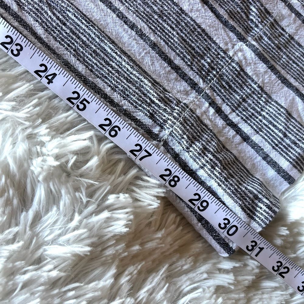 Jolt Black and White Striped Tie Waist Linen Blend Pants - Picture 9 of 12